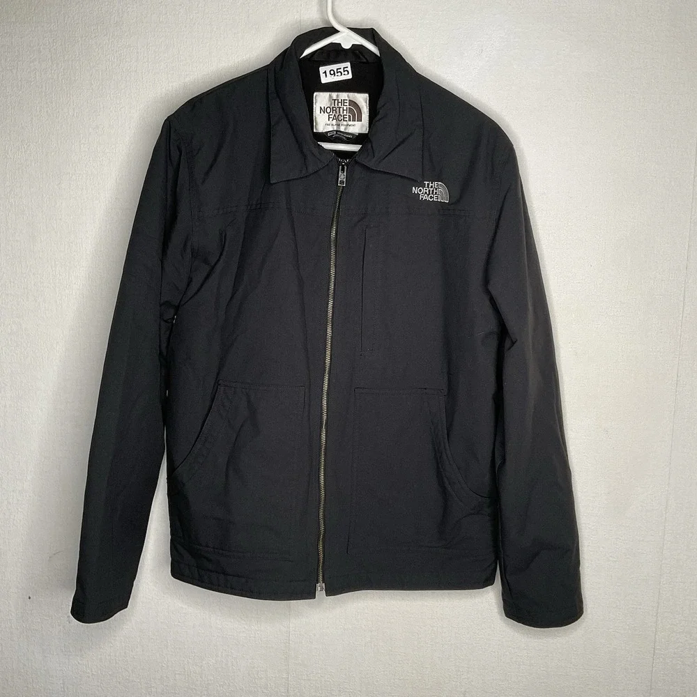 The North Face Mechanics Jacket Mens size Medium Black Full Zip Canvas‎ Lined
